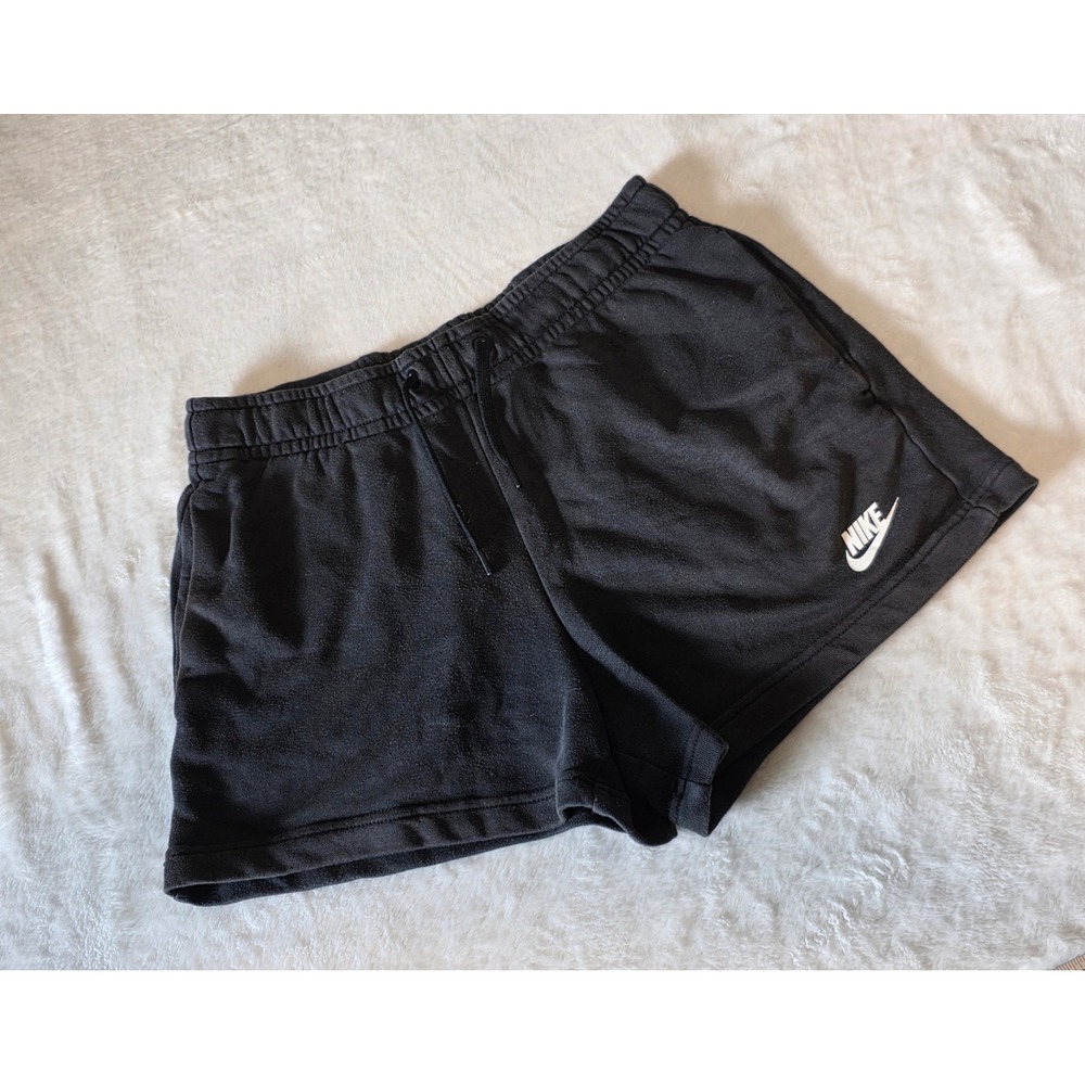 Nike Sportswear Essential French Terry Shorts Black CJ3924-010 Womens Small
